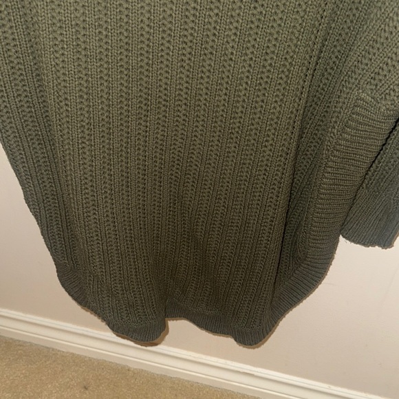 Express Green Cowl Neck Sweater with Ribbed Knit - Picture 2 of 4